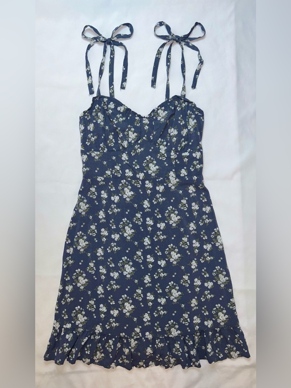 Hollister Floral Ruffle Mini Dress Cottagecore Boho Fairy Y2K Size S